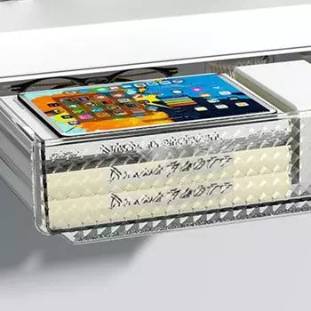 Ящик для хранения под столом, скрытый самоклеящийся ящик, шкаф для хранения, офисный стол, ящик большой емкости S белый