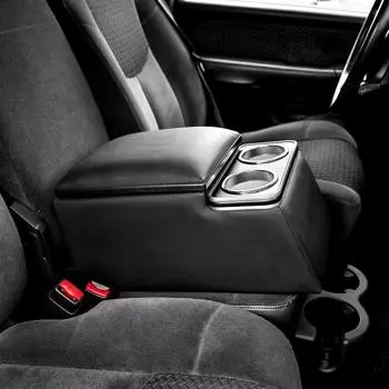 Ящик для хранения подлокотника заднего сиденья автомобиля с 2 подстаканниками, автомобильная консольная коробка на 2 ряда, подлокотник заднего сиденья для аксессуаров для салона автомобиля чёрный