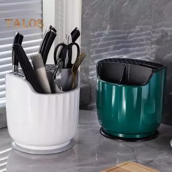 Ящик для хранения посуды, магазин с несколькими отверстиями, стабильный прочный ящик для хранения вилки, ложки, резака, кухонные принадлежности белый