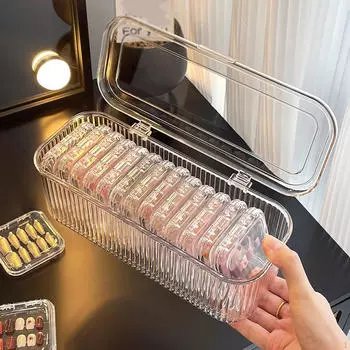 Ящик для хранения принадлежностей для дизайна ногтей с крышкой, пылезащитный, большой емкости, компактный, удобный, прозрачный