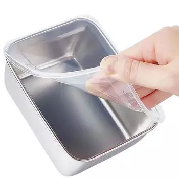 Ящик для хранения продуктов из нержавеющей стали с пластиковой крышкой, сохраняющий свежесть, коробка для пикника и сохранения свежести продуктов