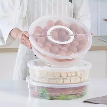 Ящик для хранения продуктов питания, универсальный прозрачный контейнер для пищевых продуктов с крышкой и ручкой для пиццы, пельменей, тортов, кондитерских изделий прозрачный