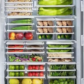 Ящик для хранения продуктов, штабелируемый, морозильник, холодильник, органайзер с крышкой, защита от замерзания, многоразовые продукты питания A