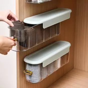 Ящик для хранения Прозрачный Видимый Классификация Хранение Пылезащитный Ящик Тип 6 Сеток Нижнее белье Органайзер Шкаф Ежедневное Использование белый