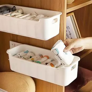 Ящик для хранения Push-Pull Free Punch Free Большая вместимость Несущая конструкция Split Design Multi-Grids Настенный ящик для нижнего белья Поставка в спальню B