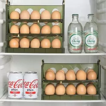 Ящик для хранения яиц, флип-бокс для яиц, холодильник, кухонный органайзер для консервации, портативный прочный контейнер для яиц, кухонные аксессуары 20Grids