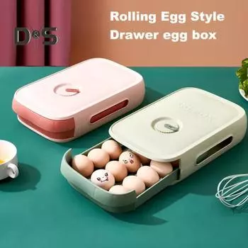 Ящик для хранения яиц, конструкция ящика, большая вместимость, канавка против столкновений, влагостойкая, кухонный органайзер для хранения яиц розовый