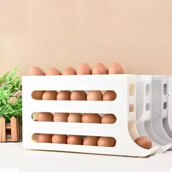 Ящик для хранения яиц многослойный, автоматический, раздвижной, боковая дверь холодильника, специальная полка для яиц, супер-экономящий место сортировочный инструмент