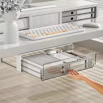 Ящик для хранения ящика под столом, скрытый самоклеящийся тип ящика, шкаф для хранения, офисный стол, стеллаж для хранения косметики, канцелярских принадлежностей