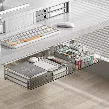 Ящик для хранения ящика под столом, скрытый самоклеящийся тип ящика, шкаф для хранения, офисный стол, стеллаж для хранения косметики, канцелярских принадлежностей