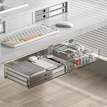 Ящик для хранения ящика под столом, скрытый самоклеящийся тип ящика, шкаф для хранения, офисный стол, стеллаж для хранения косметики, канцелярских принадлежностей