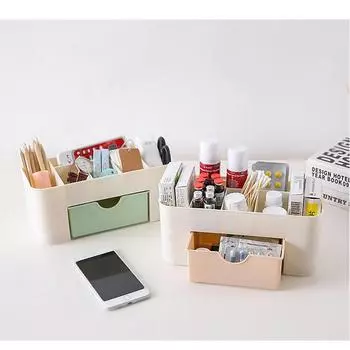 Ящик для хранения ящиков, настольный ящик для хранения пластиковых мелочей, коробка для ухода за кожей, косметика, ящик для хранения ювелирных изделий с дистанционным управлением, оптовая продажа синий