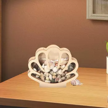 Ящик для хранения ракушек Деревянная витрина, коллекционная памятная монета деньги