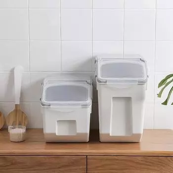 Ящик для хранения риса Диспенсер Банка для хранения круп Контейнер для корма для домашних животных Влагонепроницаемое хранилище с защитой от насекомых