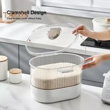 Ящик для хранения риса, хорошая герметичность, АБС-пластик, полезный контейнер для хранения риса, герметичная банка для зерна, бытовые принадлежности белый