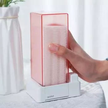 Ящик для хранения, съемный пылезащитный прямоугольный многоразовый пластиковый автоматический диспенсер для ватных дисков, товары для дома