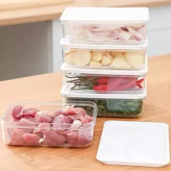 Ящик для хранения с крышкой, большая емкость, хорошая герметизация, прозрачный герметичный пищевой герметичный контейнер для дома белый