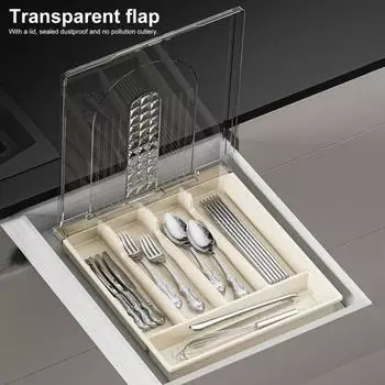 Ящик для хранения с прозрачной крышкой. Классификационная организация. Посуда большой емкости с несколькими отделениями. A жёлтый