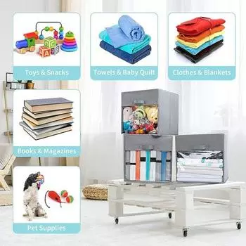 Ящик для хранения с прозрачной оконной ручкой, складное одеяло большой вместимости и хранилище для одеял розовый