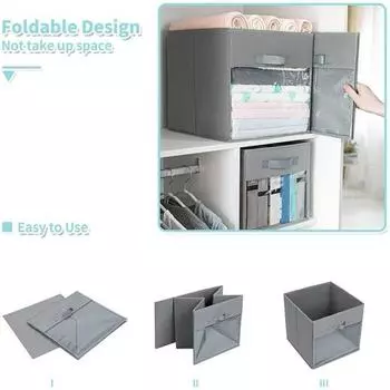 Ящик для хранения с прозрачным окном и ручкой. Складное одеяло большой емкости. Одеяло-куб. Контейнер для хранения. Складной органайзер для книг для одежды. розовый