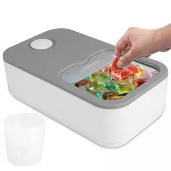 Ящик для хранения с раздвижной крышкой для контейнера для стирального порошка, банные капсулы для стирки, ароматические шарики, коробки-органайзеры с чашкой 250 мл серый