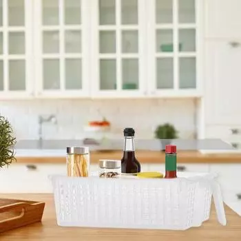 Ящик для хранения с ручкой, большой вместимости, гладкие края, без заусенцев, легко чистится, штабелируется