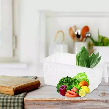 Ящик для хранения с ручкой, большой вместимости, гладкие края, без заусенцев, легко моется, штабелируемый пластиковый контейнер для хранения, органайзер для хранения продуктов питания чистый