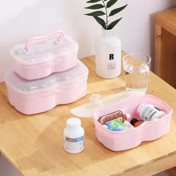 Ящик для хранения с ручкой, косметическая медицина, швейная нить, держатель для лака для ногтей, чехол синий