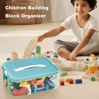 Ящик для хранения с запирающейся крышкой, множество отделений, большая вместимость, прозрачные строительные блоки, органайзер для хранения ювелирных изделий A