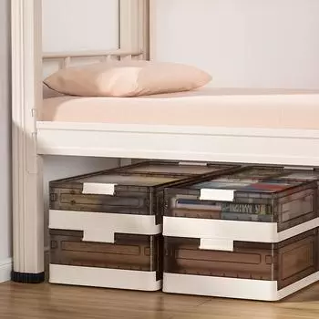 Ящик для хранения с защелкой, пластиковое дно кровати, складное и штабелируемое, для хранения одежды 1pcs