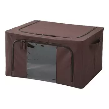 Ящик для хранения, штабелируемый, с окном, ширина 50 x глубина x высота 28 см, комплект для хранения одежды, коричневый [Yamazen] 38.5 WYTC-TSB(BR) коричневый