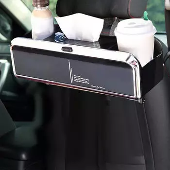 Ящик для хранения спинки автомобильного сиденья, органайзер на заднем сиденье, карманные внутренние крючки, автомобильные аксессуары, чашка для напитков silver plated black