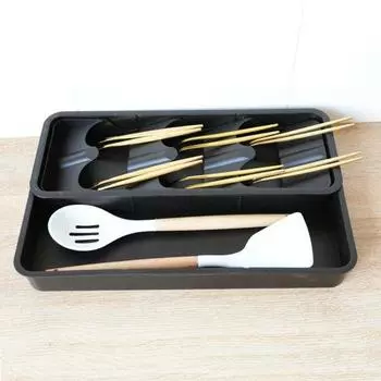 Ящик для хранения столовых приборов Yousheng, расширяемый ящик, съемный, сохраняет порядок, экономит место, стабильный органайзер для посуды серый