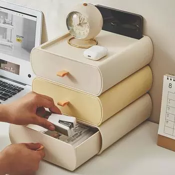 Ящик для хранения, студенческое общежитие, рабочий стол, офисный стол, канцелярские принадлежности, всякая косметика, туалетный столик, организация белый