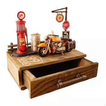 Ящик для хранения туалетного столика, органайзер для косметики, деревянный ящик для стола в фермерском доме Double Decker Bus