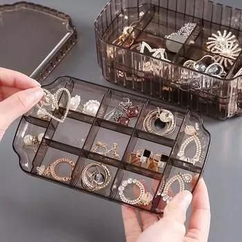 Ящик для хранения ювелирных изделий, прозрачный акриловый пылезащитный многофункциональный ожерелье, браслет, серьги, кольцо-органайзер, держатель, контейнер, товары для дома Triple Layer зелёный