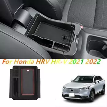 Ящик для хранения в центральном подлокотнике для Honda HRV HR-V Vezel 2022, органайзер для центральной консоли, держатель-контейнер, автомобильный Стайлинг чёрный