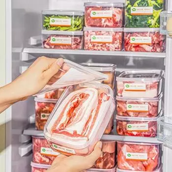 Ящик для хранения в холодильнике 700/900/1000/1400 мл с крышкой. Прозрачный контейнер для микроволновой печи большой емкости. Безопасный органайзер для овощей и фруктов. S
