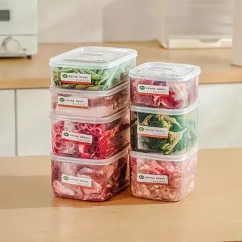 Ящик для хранения в холодильнике 700/900/1000/1400 мл с крышкой. Прозрачный контейнер для микроволновой печи большой емкости. Безопасный органайзер для овощей и фруктов. S