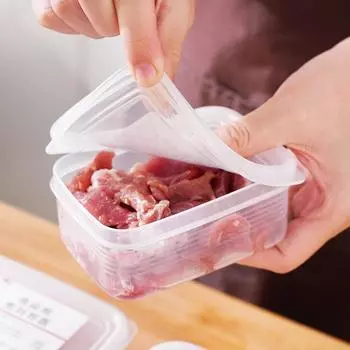 Ящик для хранения в холодильнике, бытовая прозрачная коробка для льда, мяса, пищевого класса, с отделением для овощей, лука-шалота, имбиря, риса, консервная коробка 1pc белый