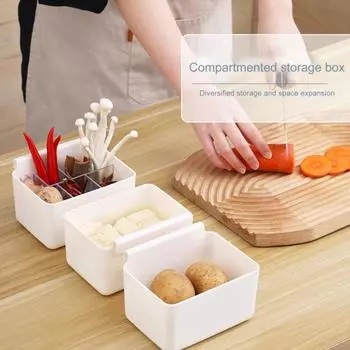 Ящик для хранения в холодильнике, дизайн отсека, гибкое крепление, экономящее место, боковая дверь холодильника, органайзер для лука-шалота, имбиря, чеснока, кухонные принадлежности белый