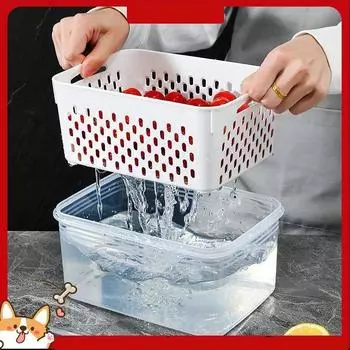 Ящик для хранения в холодильнике Органайзер для холодильника Ящики для свежих овощей и фруктов Корзина для слива Хранение 850ml