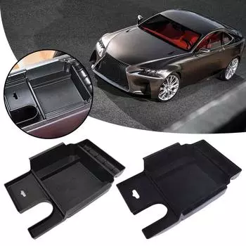 Ящик для хранения в подлокотнике автомобиля Lexus RX RX200t RX350 RX400h RX450h 2016-2024 Центральная консоль Органайзер Лоток Доступ в салон автомобиля N9U9 чёрный