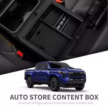 Ящик для хранения в подлокотнике автомобиля Toyota Tacoma 2025 2025 Центральная консоль Лоток Органайзер Аксессуары для интерьера Tidying Черный