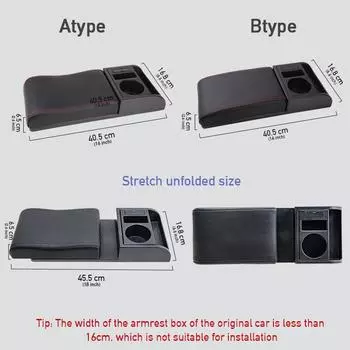 Ящик для хранения в подлокотнике автомобиля, универсальный подлокотник, подходит для 95% автомобилей, поддержка локтей с портами зарядки USB, подстаканник