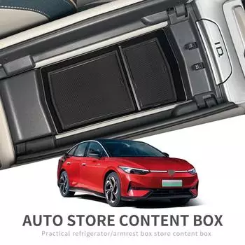 Ящик для хранения в подлокотнике центральной консоли для VW ID.7 ID7, центральный лоток, органайзер для автомобиля, аксессуары для уборки, черный