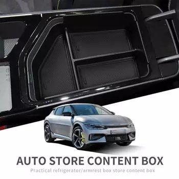 Ящик для хранения в подлокотнике для Kia EV6, нижняя центральная консоль, органайзер, подставка для стакана, материал ABS для Kia EV6, аксессуары для интерьера G5N6