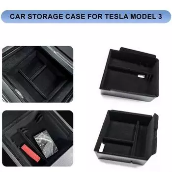 Ящик для хранения в подлокотнике, органайзер, простая установка, прокладка кабеля, матовый черный силиконовый материал, автомобильный чехол для хранения для Tesla Model 3 A