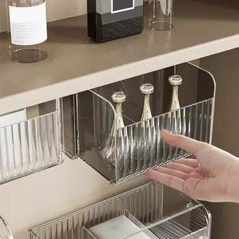 Ящик для хранения в ящике для ванной комнаты, прозрачный акриловый настенный кронштейн, современный макияж, губная помада, лосьон для умывания, аксессуары для волос, органайзер, контейнер-контейнер серый