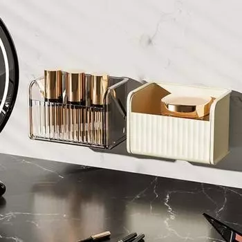 Ящик для хранения в ящике для ванной комнаты, прозрачный акриловый настенный кронштейн, современный макияж, губная помада, лосьон для умывания, аксессуары для волос, органайзер, контейнер-контейнер